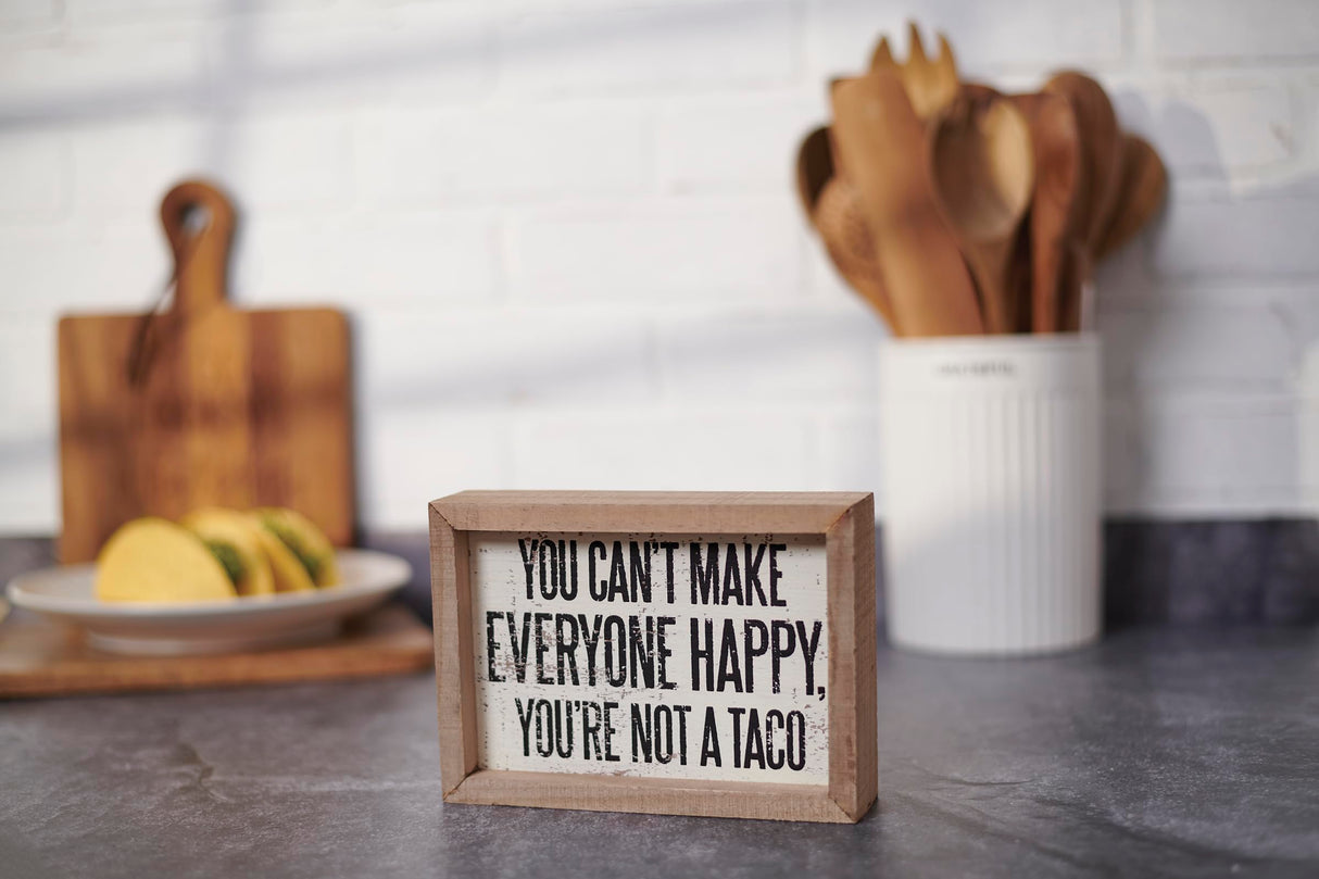 Primitives by Kathy Not A Taco Inset Sign, 5x7 inches, Wooden Primitives by Kathy