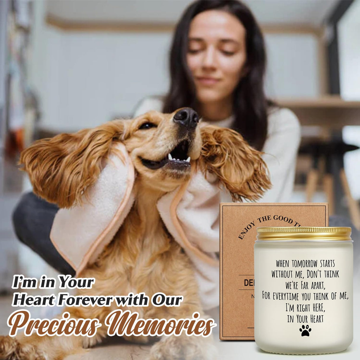 Dog Memorial Gifts for Loss of Dog, Pet Loss Gifts, Sympathy Candle for Cats Doggie Passing Away, Bereavement Remembrance Grief Condolence Present for Pet Lovers Friends Families in Memory of Doggie PARDIEUR