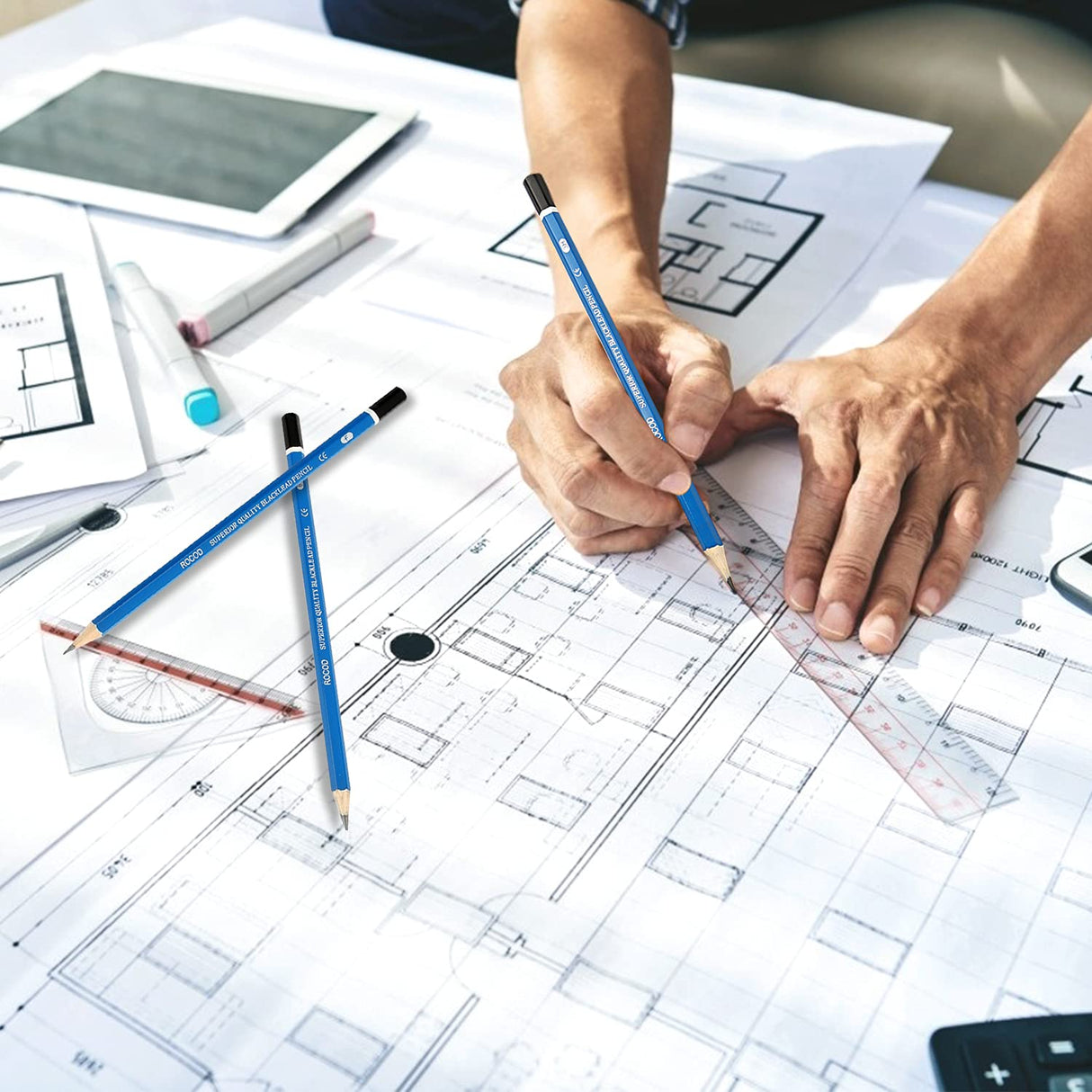 ROCOD Profession Sketch Pencils 6B to 4H for Kids and Adults Drawing, Art Graphite Pencil for Artists Beginner Sketching ROCOD