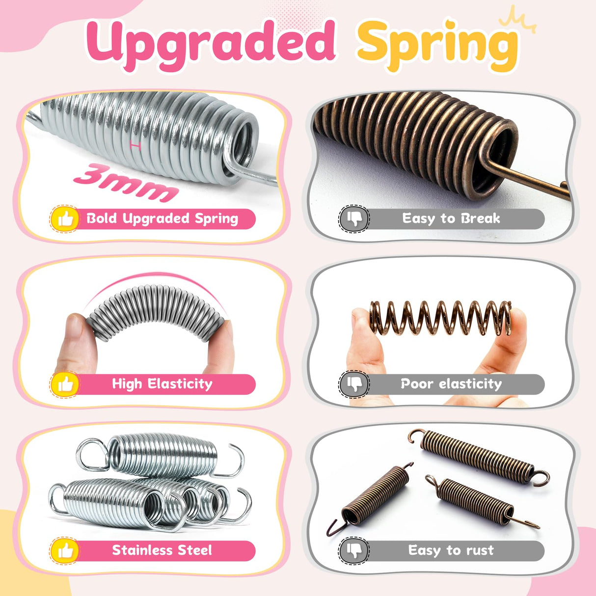 BCAN 36'' Mini Folding Ages 2 to 5 Toddler Trampoline with Handle for Kids, Indoor/Garden Toddlers Trampoline with Super Safe Cover for Toddlers, Black BCAN