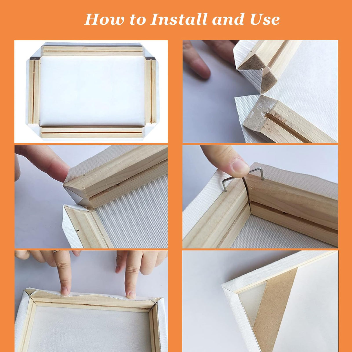 WOPPLXY 4 Set Canvas Stretcher Bars, 10 x 12 Inch Canvas Frame with Accessories, DIY Solid Wood Canvas Frame Kit Easy to Assemble, Stretcher Bars for Canvas Paintings Photo Posters Supplies WOPPLXY