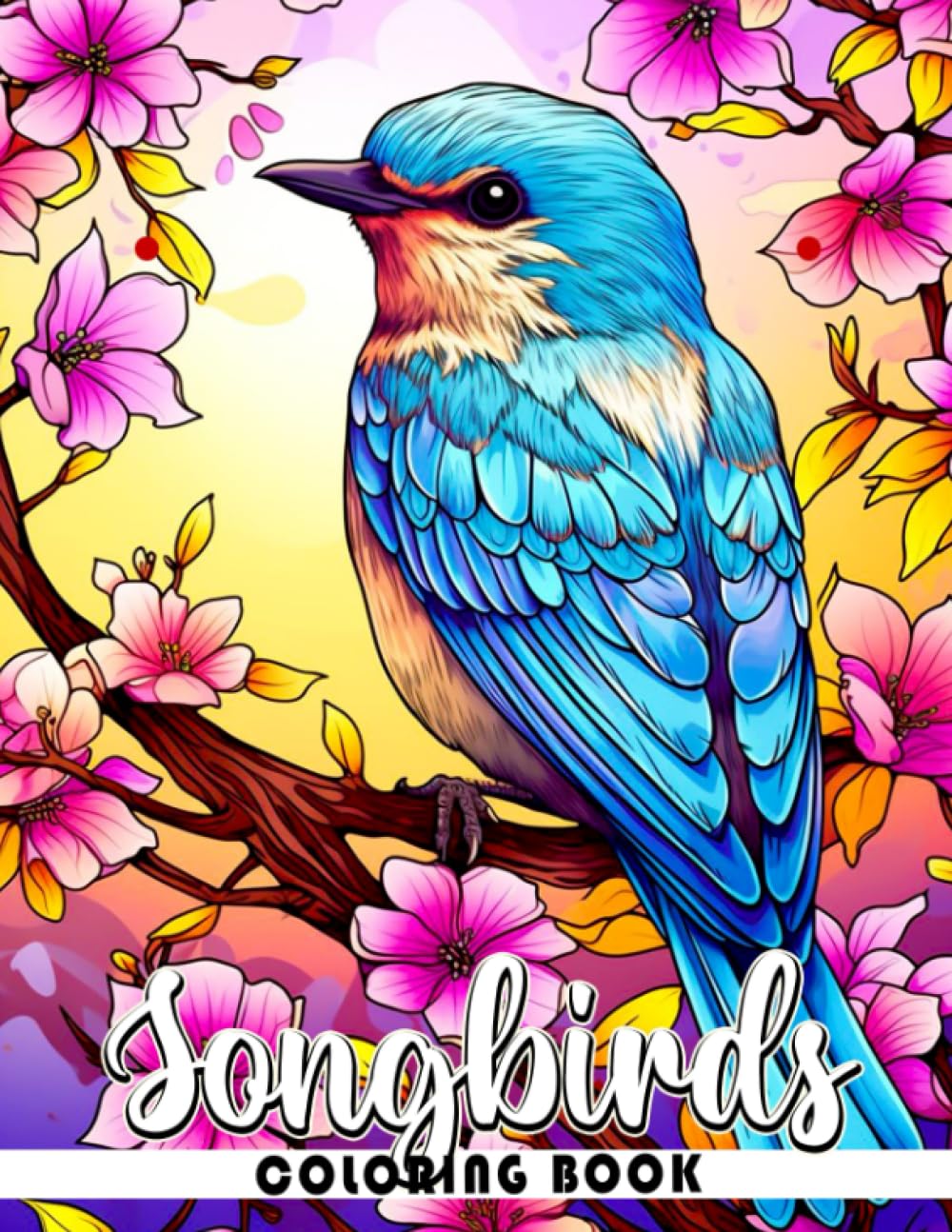 Songbirds Coloring Book: Fun And Easy Coloring Pages In Cute Style For All Ages To Relax And Unwind Majosta