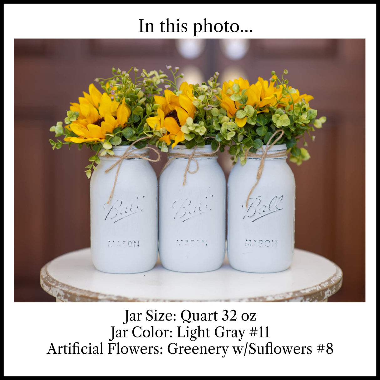Mason Jar centerpieces for Birthday, Rustic Mason jar Centerpieces for Baby Shower, Mason Jar Centerpieces with Flowers, Wedding Centerpieces, Quart 32 oz, Choose Quantity, Colors, Flowers Optional Viva's Flower Shop