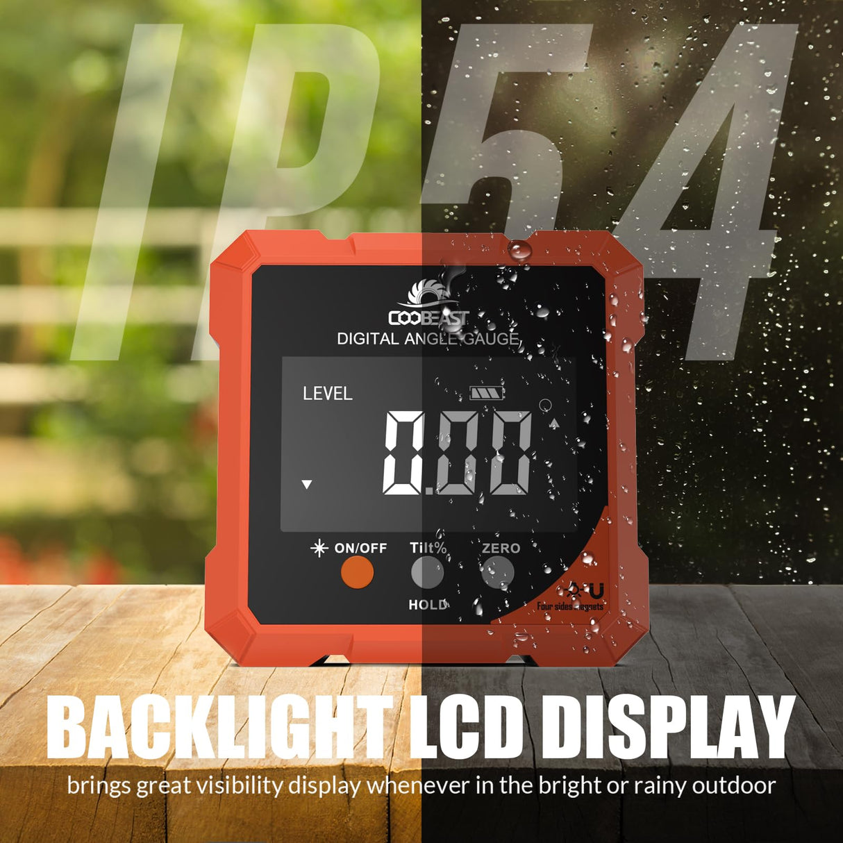 Coobeast Digital Angle Finder Magnetic, Rechargeable Digital Angle Gauge, Mini Protractor Angle Finder Measuring Tool for Woodworking Tablesaw(Laser Level is Class II, Output<5mW), Gift for Men coobeast