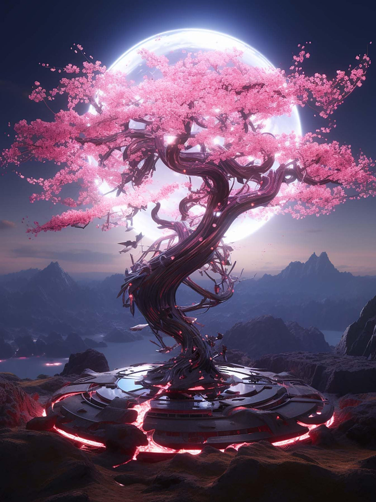 LOMSIOY Diamond Art Painting Kits Tree for Adults Paint with Diamond Art Cherry Blossom, Round Full Drill Crystal Rhinestone Crafts Gem Arts for Home Wall Decor 12x16 inch 2 LOMSIOY