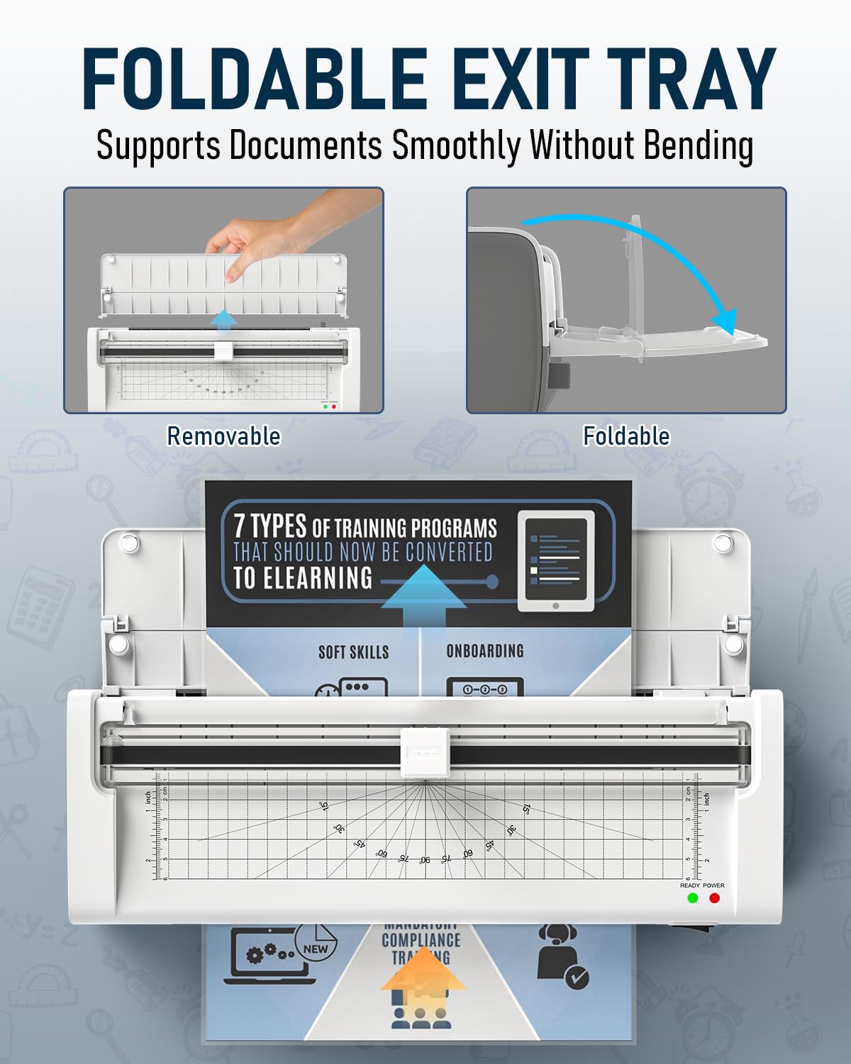 Qfun Small Laminator Machine with 20 Laminating Sheets 9 Inch Personal Laminator for Teachers Laminate Machine, 12 in 1 Cold Thermal Mini Laminating Machine, Home Office Paper Card Lamination Machine Qfun