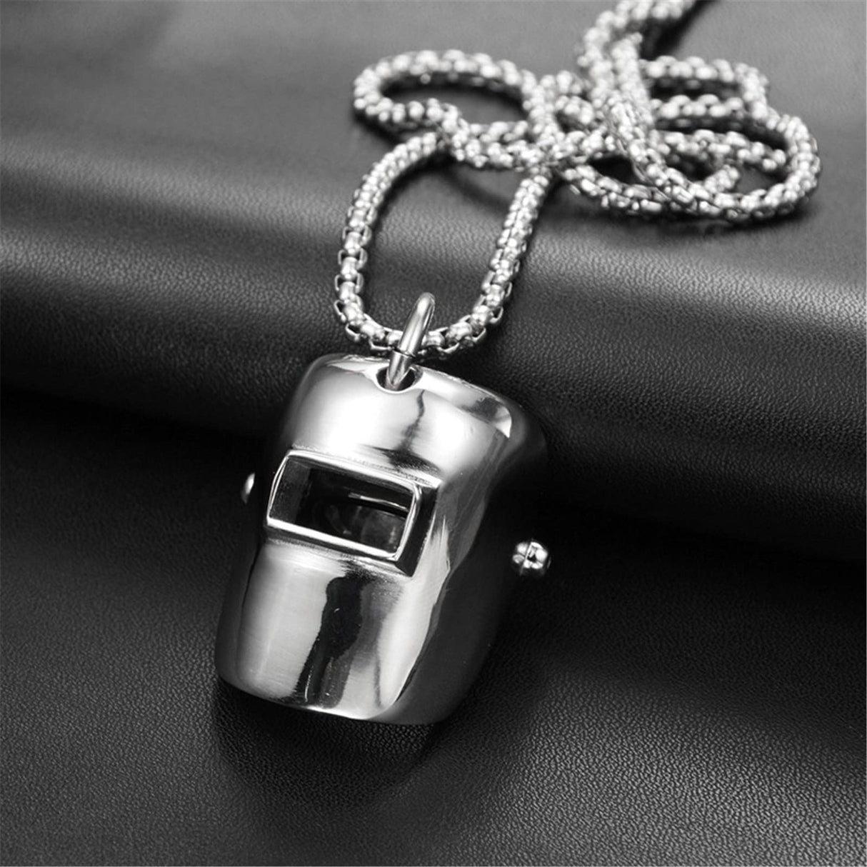 Hiphop Classic Welder Mask Pendant Necklaces for Welding Artisan Fashion Jewelry 27.5" ASkinds