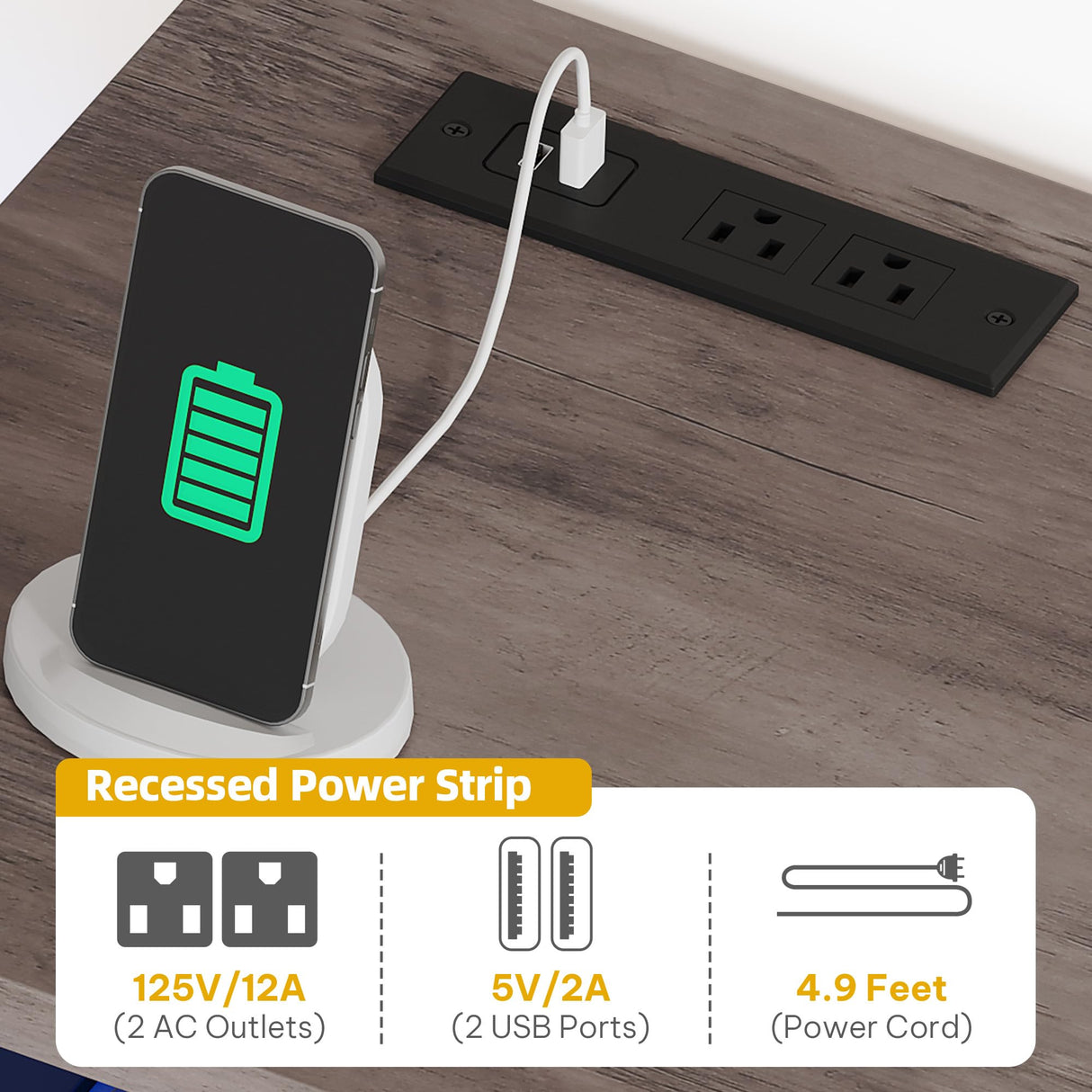 DWVO Entertainment Center with Bookshelves, LED TV Stand for 65/60 inch TV, Farmhouse TV Stand for Living Room with 2 Industrial 4-Tier Bookshelves & Power Outlets, Grey DWVO