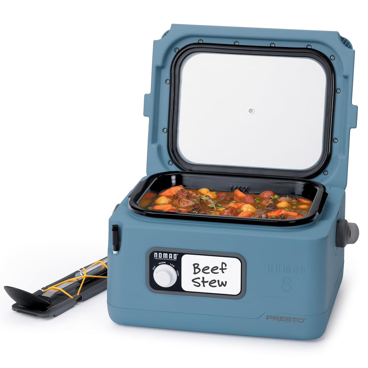 Presto 06017 8-Quart Nomad Traveling Slow Cooker, Blue Presto