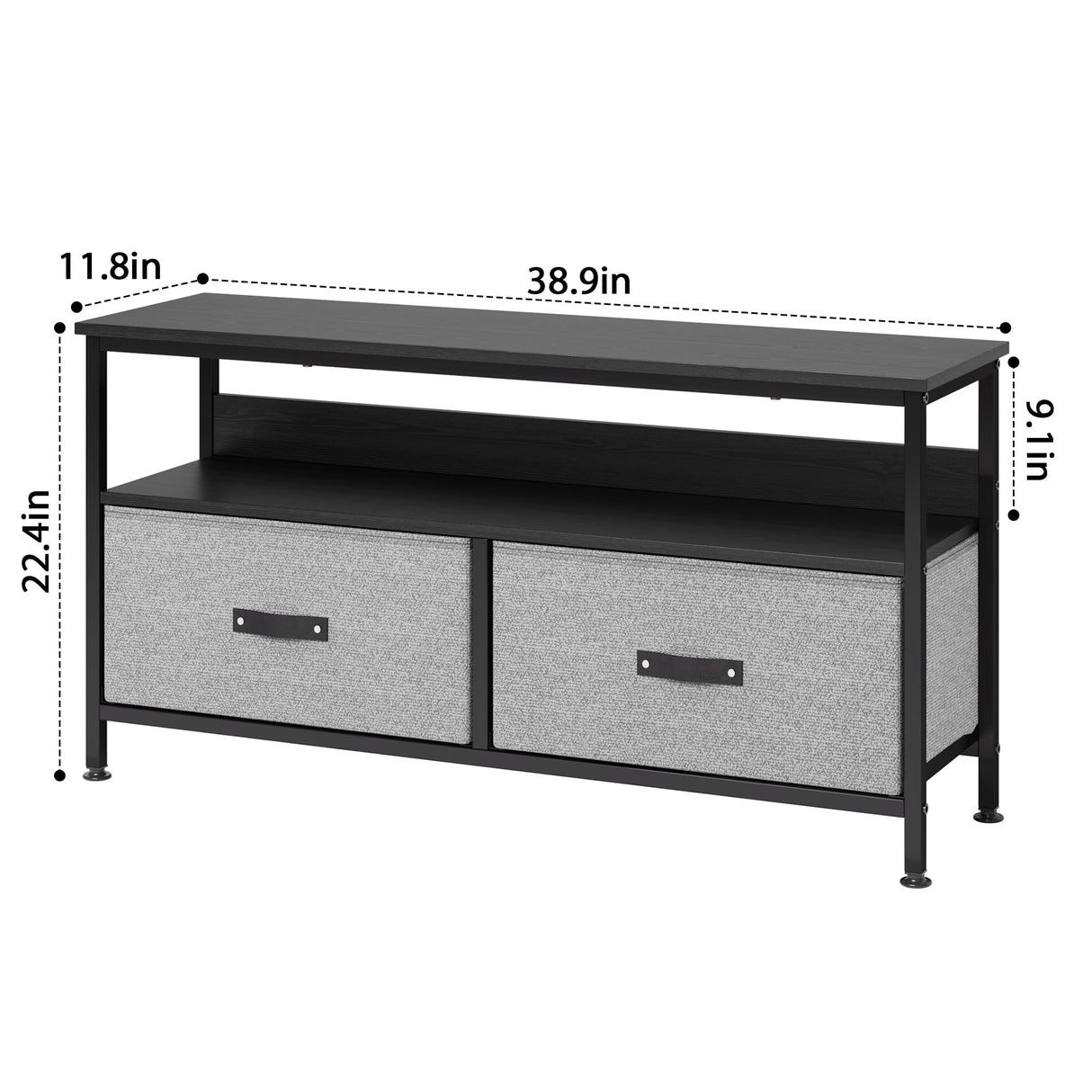 IDEALHOUSE Dresser TV Stand, Entertainment Center with Storage, 50 Inch TV Stand for Bedroom Small TV Stand Dresser with Drawers and Shelves, TV & Media Console Table Furniture for Living Room, Grey IDEALHOUSE