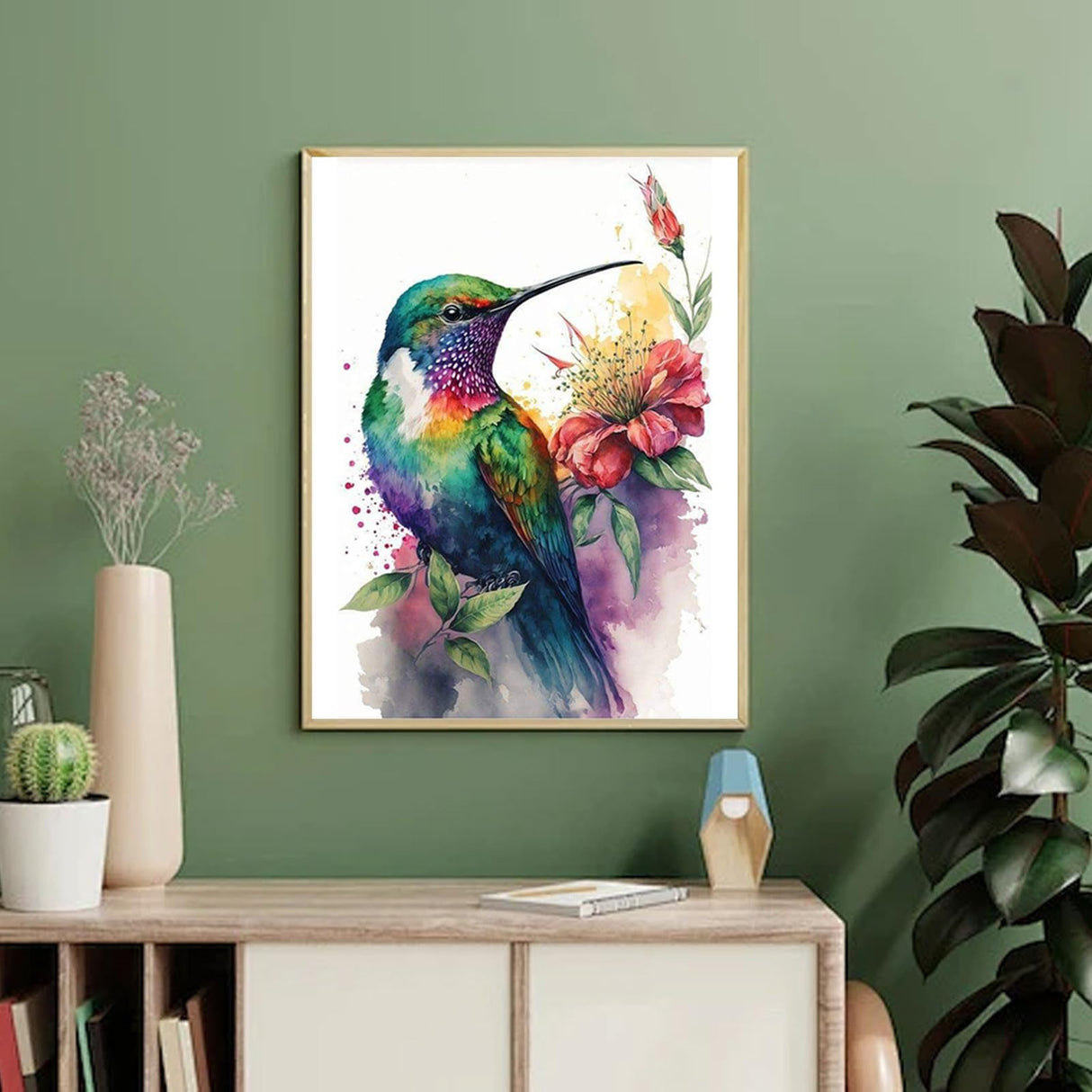 Hummingbird Diamond Painting Kits for Adults-Bird Diamond Art Kits for Adults,5D Diamond Painting,DIY Gem Art Bird Home Wall Decor Perfect for Relaxation 12x16inch Ausanrl