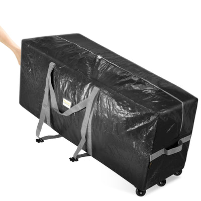 BALEINE 9 ft Rolling Christmas Tree Storage Bag, 3 Swivel Wheels for Easy Moving, Heavy Duty Extra Large Artificial Christmas Tree Bag with Reinforced Carry Handles and Fixed Buckle (Black)