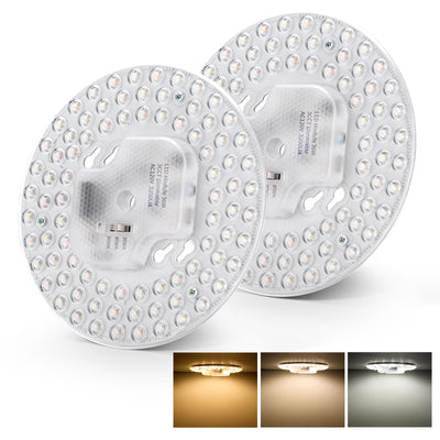 Tomosu 2 Pack Ceiling Fan Lamp Replacement, 6.69 inch Dimmable 3CCT 3000K/4000K/5000K 36W 3200LM, Ceiling Fan LED Light Kit Replacement, LED Light Engine Retrofit Kit