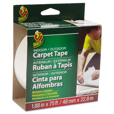 Duck Brand Indoor/Outdoor Carpet Tape, 1.88-Inch x 75 Feet, Single Roll, White (442062)