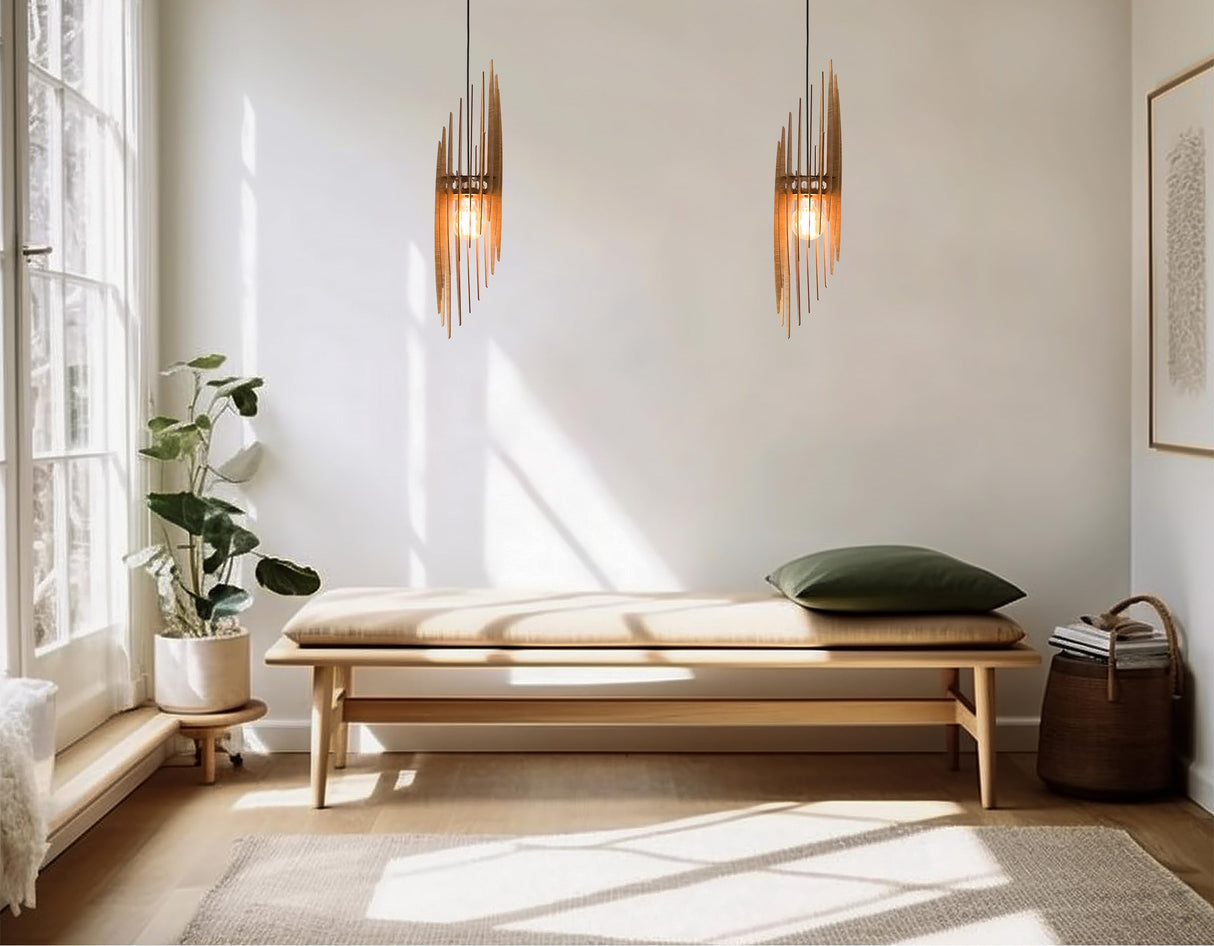 STALACTITE Wood Pendant Light | Mid Century Modern Chandelier | Hanging Lamp | Wood Chandelier Lighting | Modern Light Fixture | Modern Pendant Light DEZAART