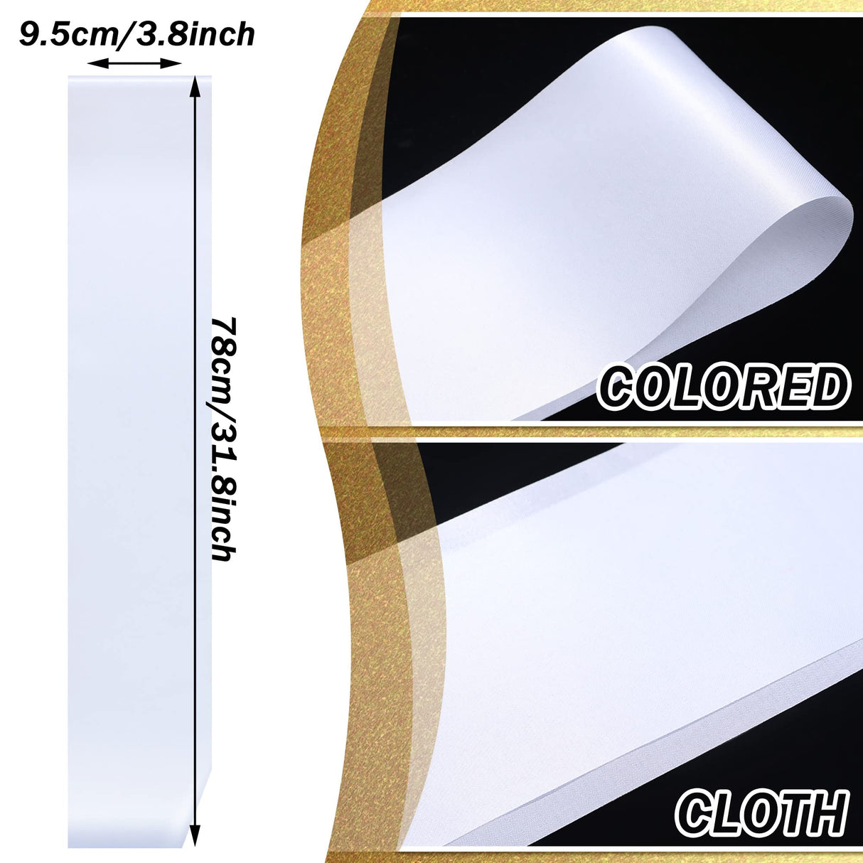 24 Packs Blank Satin Sashes Bulk Blank Custom Sashes to Decorate Party Plain Sash DIY Sashes for Pageants Bride Bridal Shower Beauty Pageant Graduation Wedding Birthday bachelorette Party(White) Geyoga