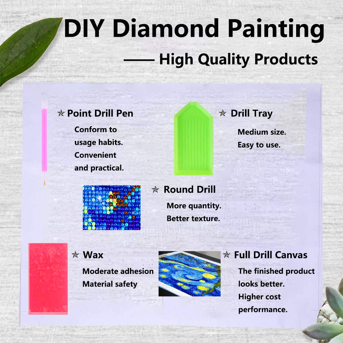 VAIIEYO 5D DIY Diamond Art Kits for Adults Panda, Diamond Painting Animal, Paint by Number Full Drill Round Rhinestone Craft Canvas for Home Wall Decor Gift 12x16 inch-5 VAIIEYO