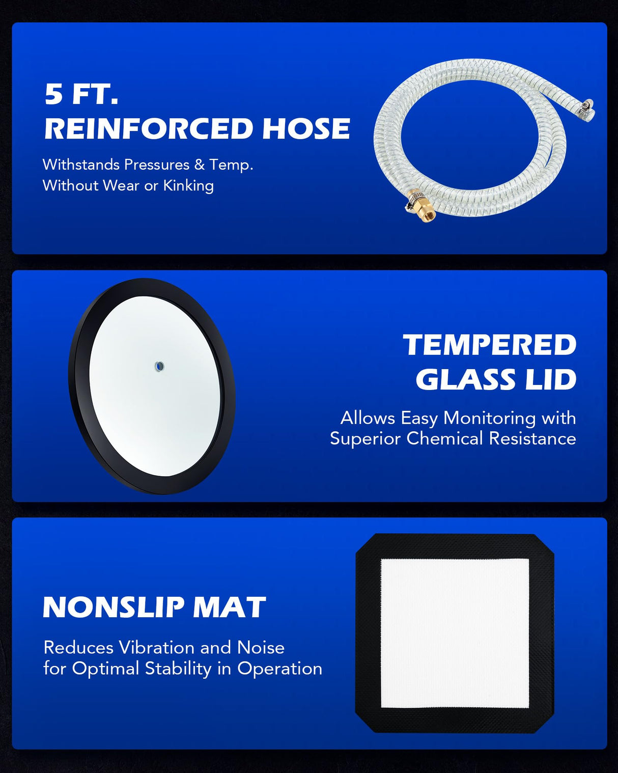 Orion Motor Tech 3 Gal Vacuum Chamber with Pump Kit, 3.5 cfm Vacuum Pump and Chamber Kit with Tempered Glass Lid 5 ft Hose, Vacuum Degassing Chamber Kit for Stabilizing Wood Degassing Silicone Resin Orion Motor Tech