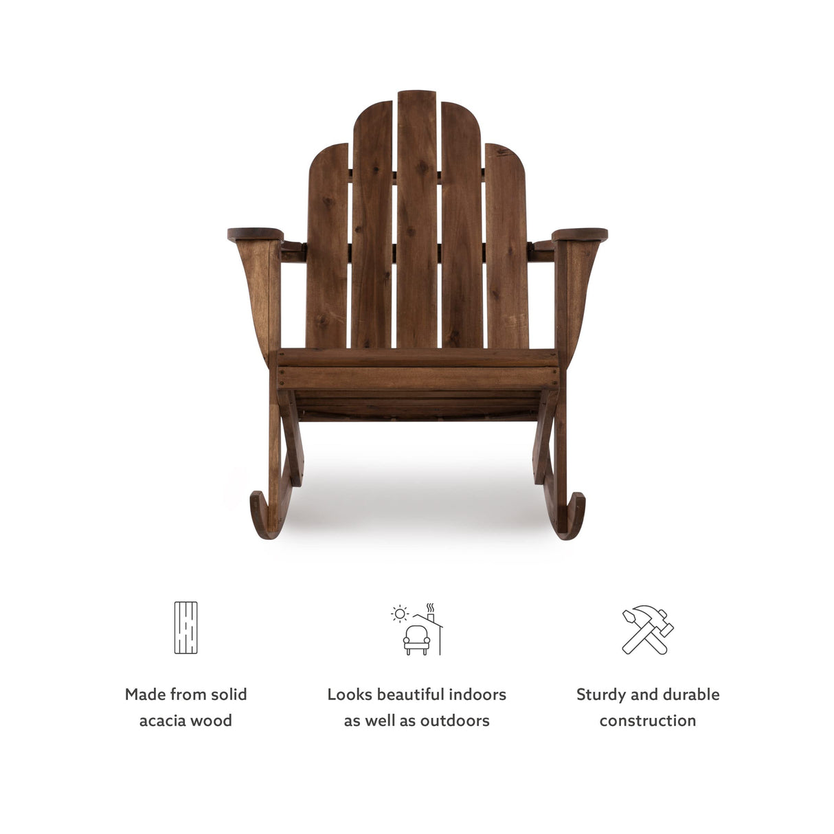Linon Woodstock Rocking Chair, Teak Linon