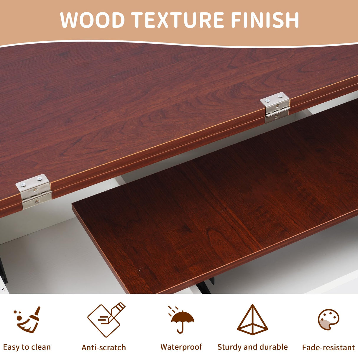 Coffee Table wth Lifting Top, Convertible Lift Top Coffee Table with Storage Drawer and Hidden Compartment, Farmhouse Lift Up Coffee Tables Converts to Dining Table for Living Room, Home Office, White VLOJELRY