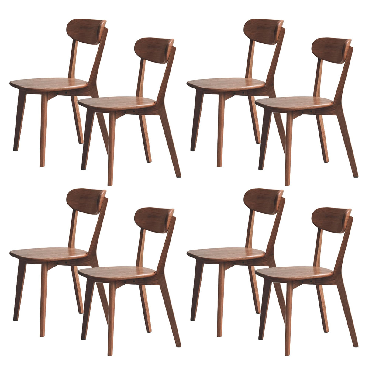 QKFF Modern Wood Dining Chairs Set of 8, Solid Oak Wood Dining Chair with Comfortable Backrest, Sturdy Wooden Chairs for Kitchen, Dining Room QKFF