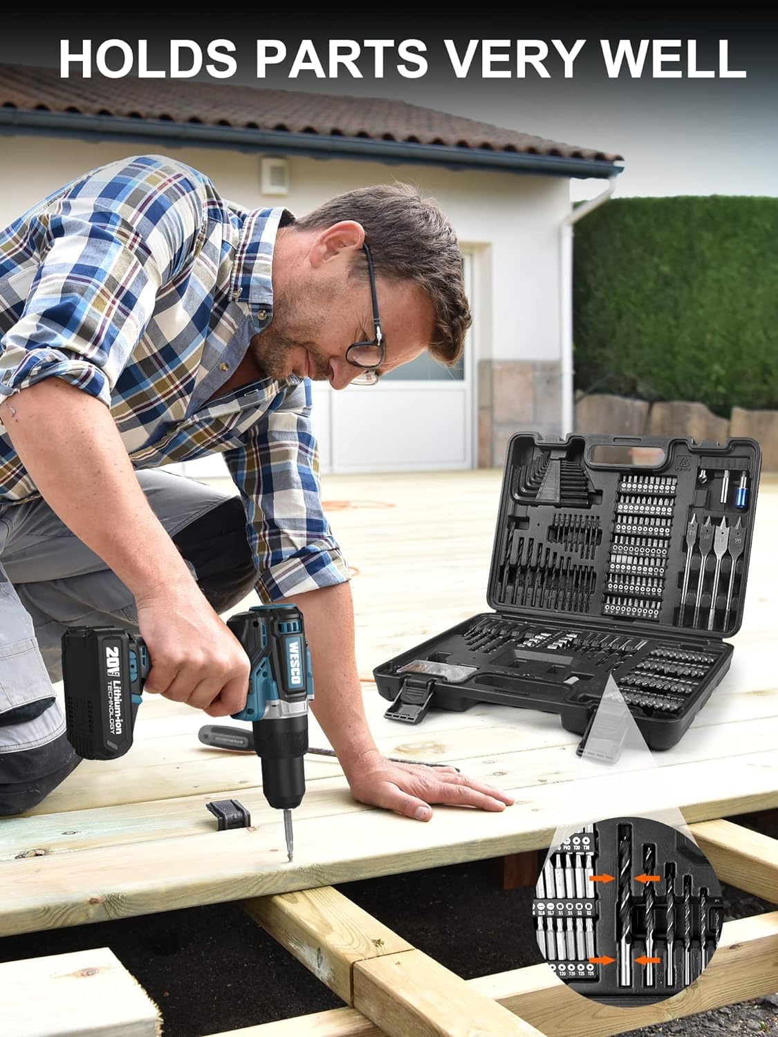 Drill Bit Set Screwdriver Bit Set, 201 Pcs Impact Driver Bits Kit with Carry Case, Combo Kit for Wood Metal Cement Drilling and Screwdriving, Tools for Gift and Home Maintenance Zeite