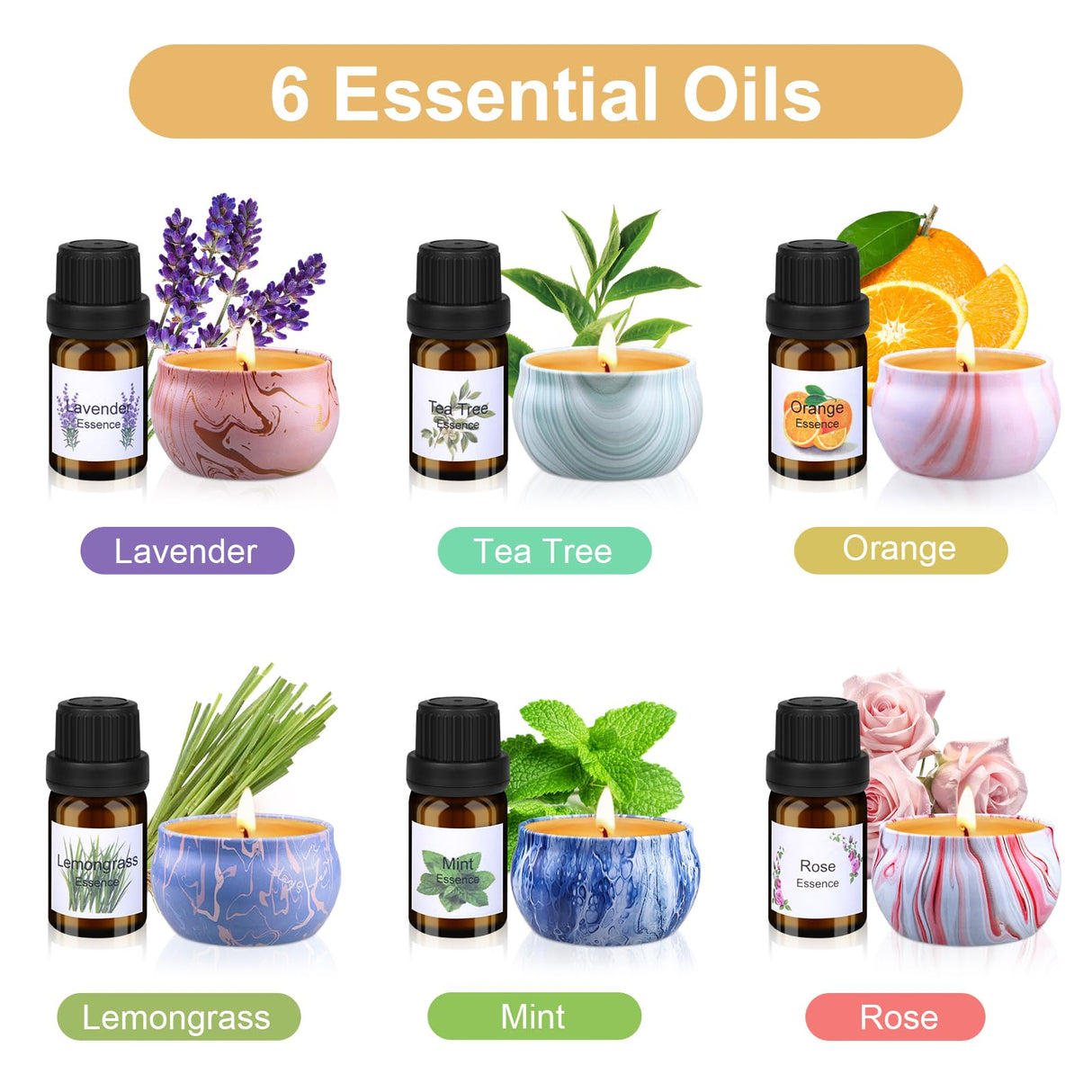 YUEONEWIN Candle Making Kits for Adults, Candle Making Supplies Accessory, DIY Scented Candle Set with Soy Wax, Essential Oil, Wicks, Wax Melting Pot, Moulds, Candle Jars, Dye, Make Your Own Candles YUEONEWIN