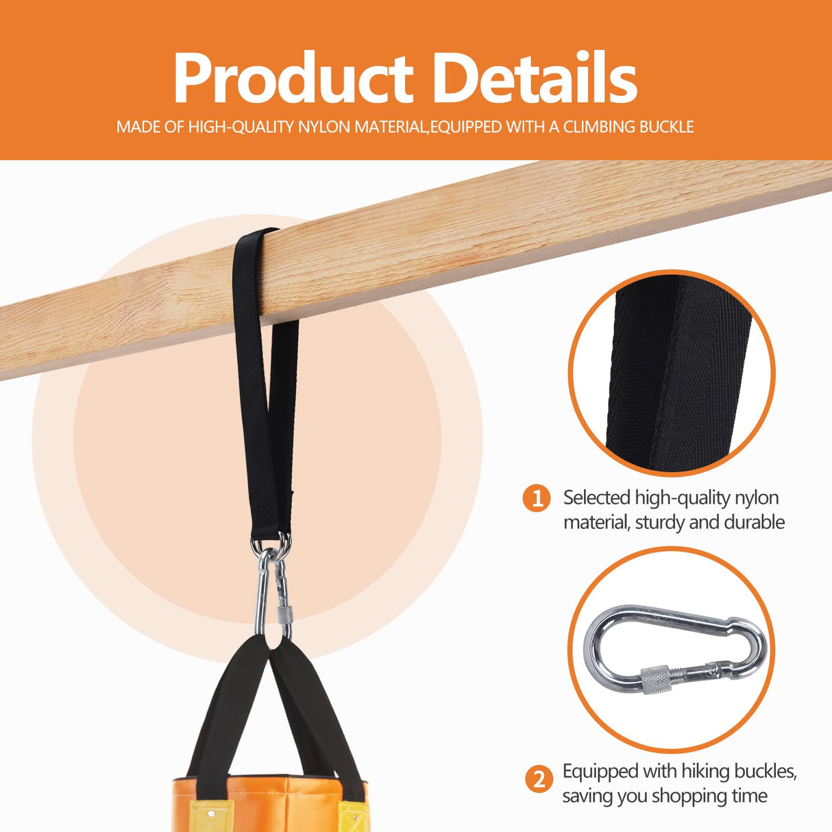 ChengFu Heavy Bag Hanger, Punching Bag Hanger, Heavy Bag Mount, Punching Bag Stand for Heavy Bag, Heavy Bag Strap Hanger for Home Gym Training Workout (1 pcs) ChengFu