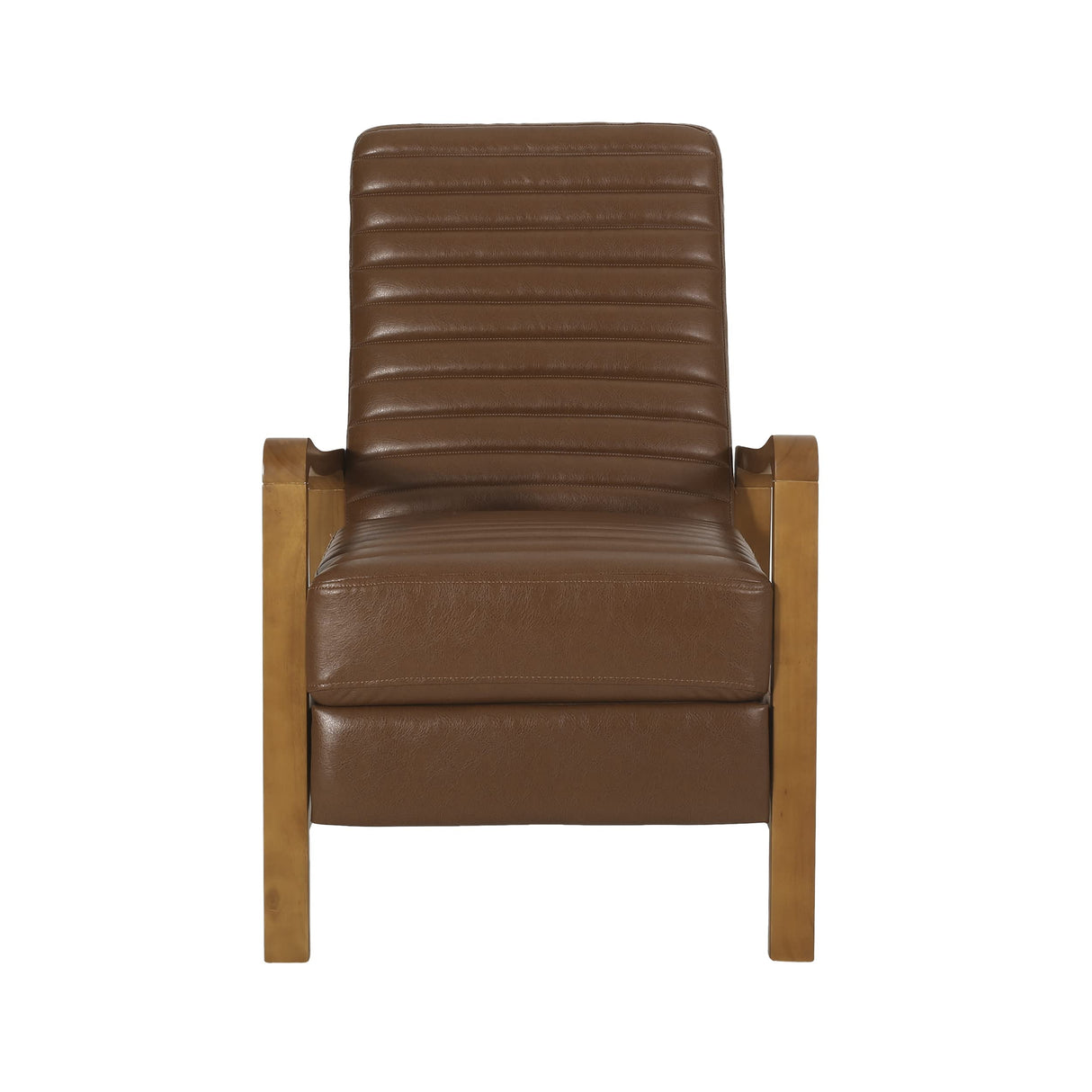 Christopher Knight Home Munro Channel Stitch Pushback Recliner - Cognac Brown/Teak Christopher Knight Home