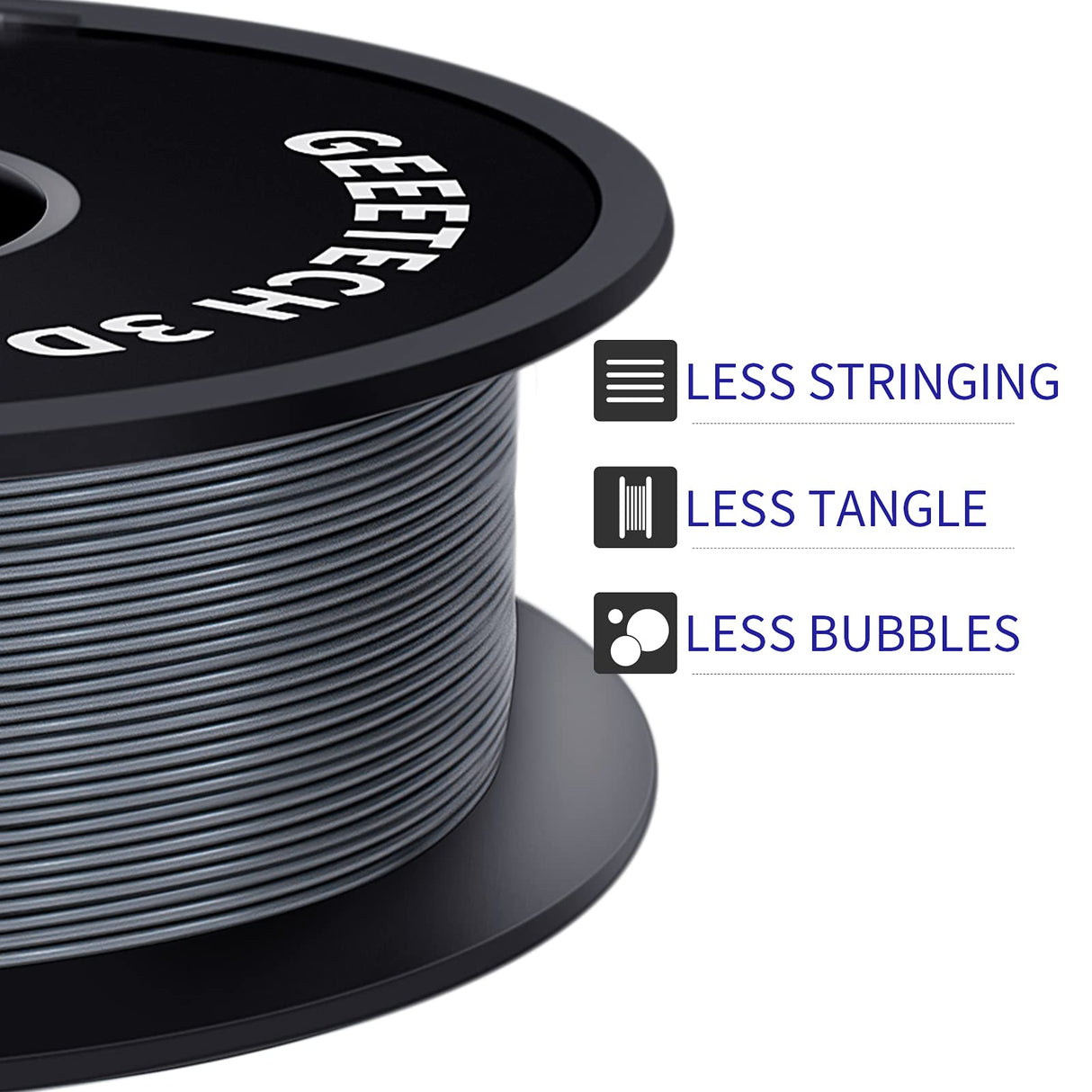 Geeetech PETG Filament 1.75mm, Upgraded High-Toughness 3D Printer Filament - 1 KG (2.2 LBS) Spool, ±0.02mm Accuracy, Neatly Wound Durable, Non-Clogging & Non-Stringing, Fits Most FDM Printers (Silver) Geeetech
