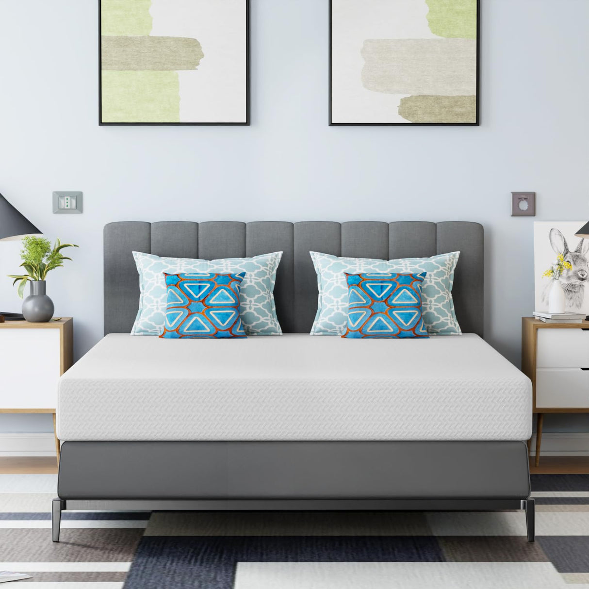 FDW 5 Inch Bamboo Charcoal King Cooling Gel Memory Foam Mattress/Breathable Bed Mattress/Medium-Firm/Pressure Relief/CertiPUR-US Certified/Mattress in a Box, King FDW