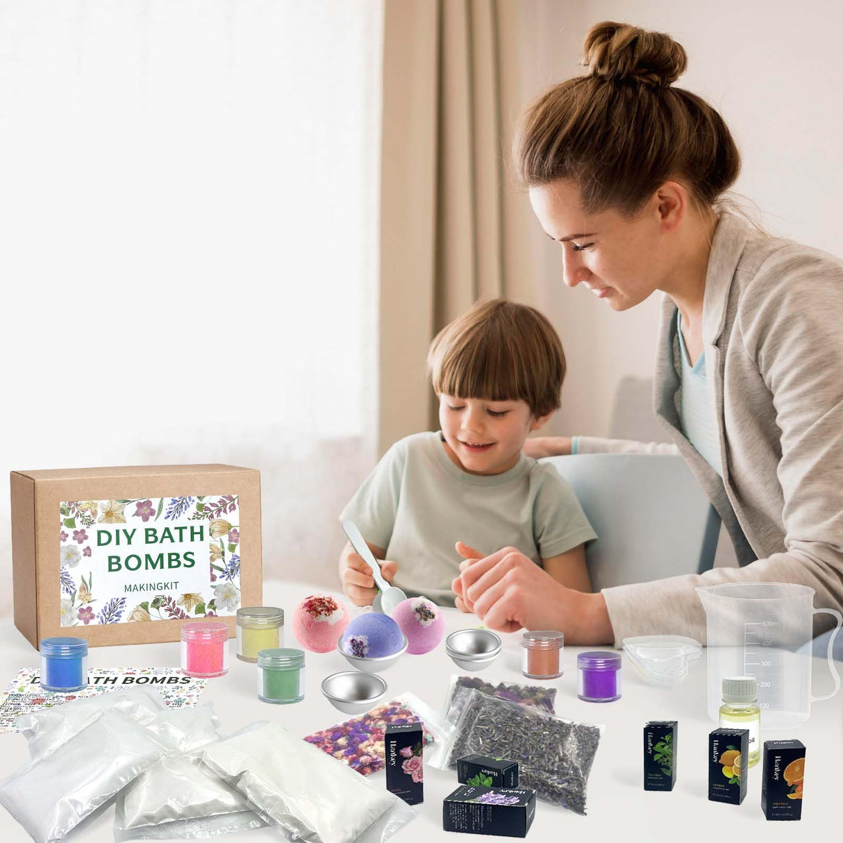 Dewiitine DIY Bath Bomb Making Kit, 33 Pcs with Molds, Soap Making Supplies, Gifts for Women & Girls, Floral Scent Dewiitine