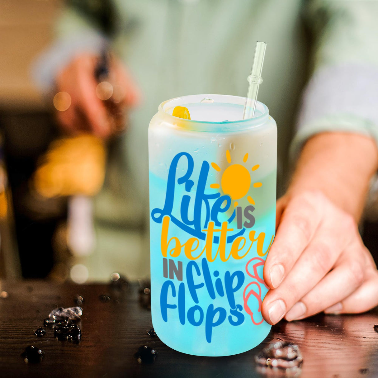 Joyclub 12 Pack Frosted Sublimation Glass Cups with Lids and Straws 16oz, Sublimation Glass Tumbler Blanks Beer Can Shaped Mugs for Iced Coffee Smoothie Soda Boba Tea Cocktail Gift Joyclub