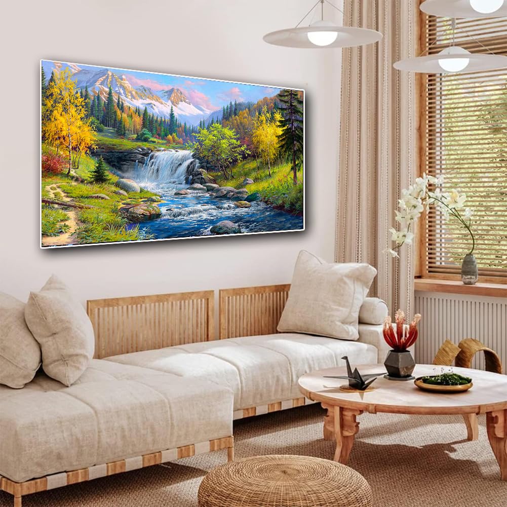 2 Pack Diamond Painting Kits,Large 5D DIY Landscape Diamond Painting Kits for Adults,DIY Full Drill Crystal Rhinestone Arts and Crafts,Lake Gem Art Painting with Diamond Home Wall Decor (28X16inch) OFRKE