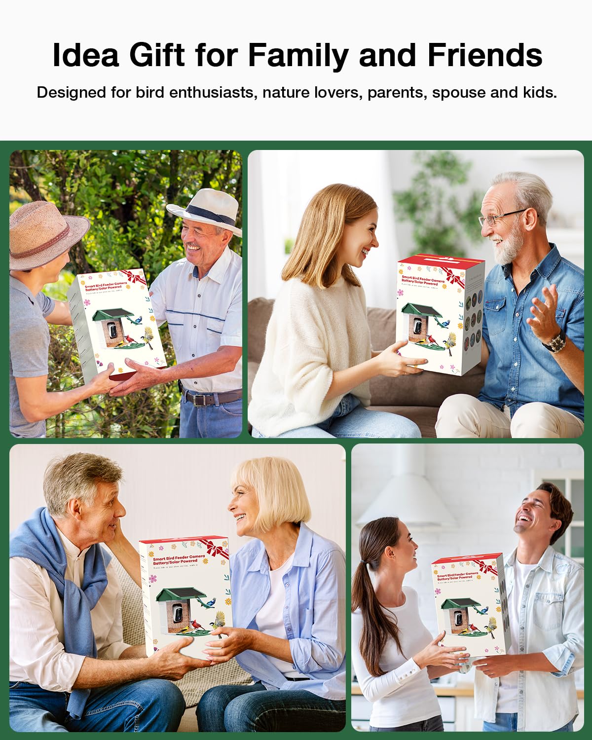 HARYMOR Bird Feeder with Camera Supports AI Identify Bird Species, 2K Live Video, Bird Arrival Alert, Solar Powered, Bird House Camera Wireless Outdoor with Mini Hummingbird Feeder for Watching Birds HARYMOR