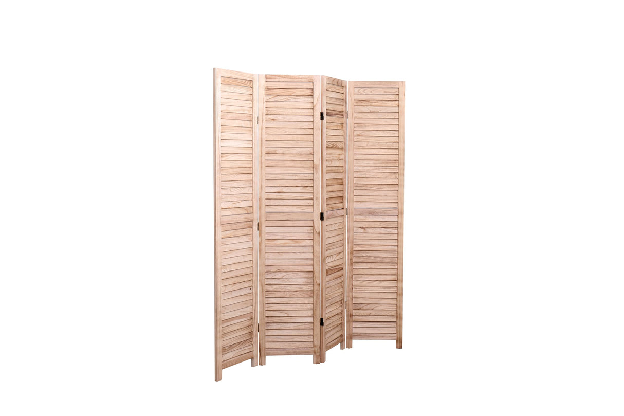 HFYee 4 Panel Solid Wood Folding Room Divider Privacy Screen Partition Room Dividers Folding Divider for Room Separation Freestanding Room Screen Divider, Natural HFYee