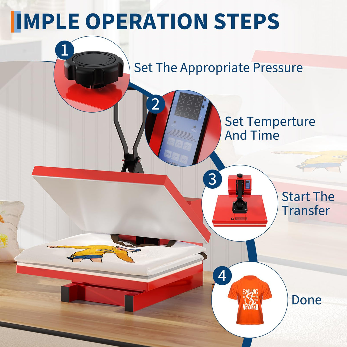 Heat Press 16"x20", Heat Press Machine, Even Heating Technology, Large Operating Panel, Industrial Digital Heat Transfer Machine Sublimation for T-Shirts, Clothes, Canvas Bags, Red GarveeTech