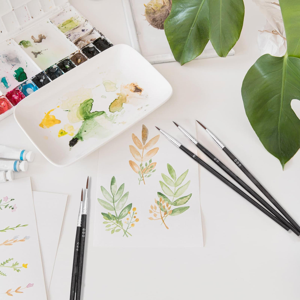 Anezus Tiny Detail Paint Brushes 30 Pcs Fine Paint Brushes Set with 3 Size #0#00#000 Liner Brush for Miniature 40k Model Crafts Watercolor Acrylics Oil - WoodArtSupply