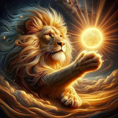 Reluohuo Lion Diamond Painting Kits for Beginner, 5D Full Drill Diamond Art Kits for Adults, DIY Diamond Art Kits for Home Wall Decor, 12x12 Inch