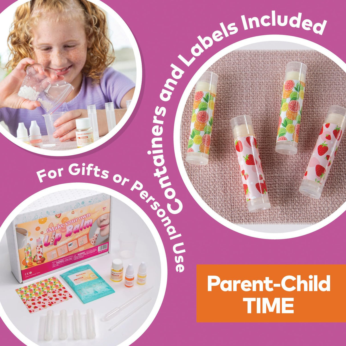 Fun Express Lip Balm Kit - Natural Lip Balm Crafting Set for Girls - Personalized Making Kit, Creative Kids DIY - Natural Balm Set, Fun Crafting Fun Express