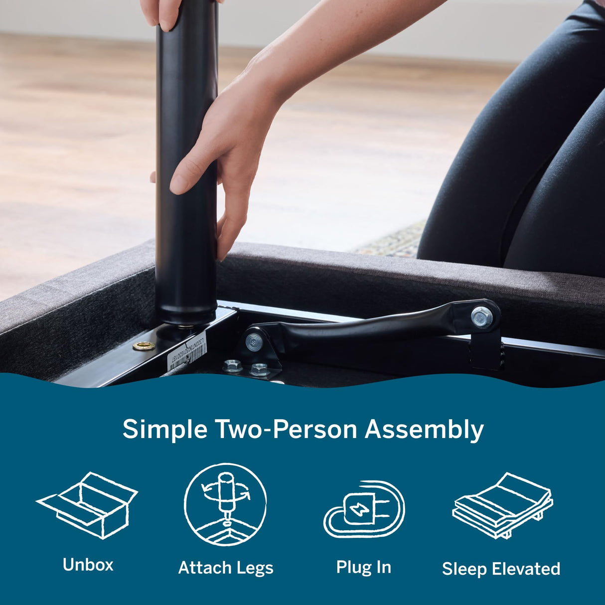 LUCID L300 Adjustable Bed Frame - Head and Foot Incline - USB - Wireless Remote - Easy 2 Person Assembly - Quiet Motor - Relax - TV - Working - Reading - Ergonomic - Electric Bed Base - Queen Size LUCID