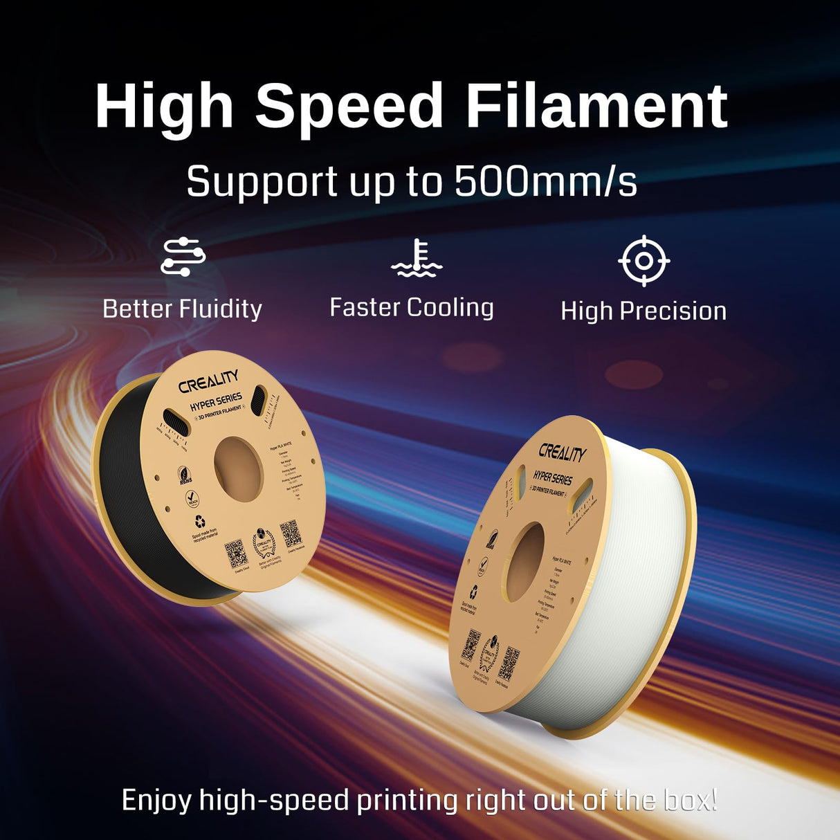 Creality Ender 3 V3 KE 3D Printer Up to 500mm/s Printing Speed, 1kg x 2 Pack High Speed PLA Included, 60W Ceramic Heater Hotend, X-axis Linear Rail & Dual Fans, Creality OS Smart Control,220x220x240mm SainSmart