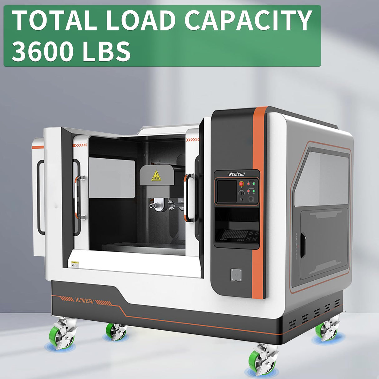 Humagineer 4 Inch Heavy Duty Industrial Grade Caster Set of 4, Industrial Swivel Casters with Brake, Maintenance-Free Aluminum Core PU Wheels 3600 LBS, Durable Casters Wheels for Industrial, Equipment Humagineer