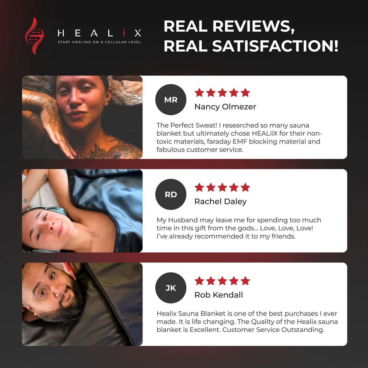 Healix Infrared Sauna Blanket – VOC-Free Portable Home Sauna for Detox & Relaxation, Zero EMF Far Infrared Sauna Blanket with Adjustable Temp (77–176°F), Carbon Fiber Heating & Hook-and-Loop Closure Healix