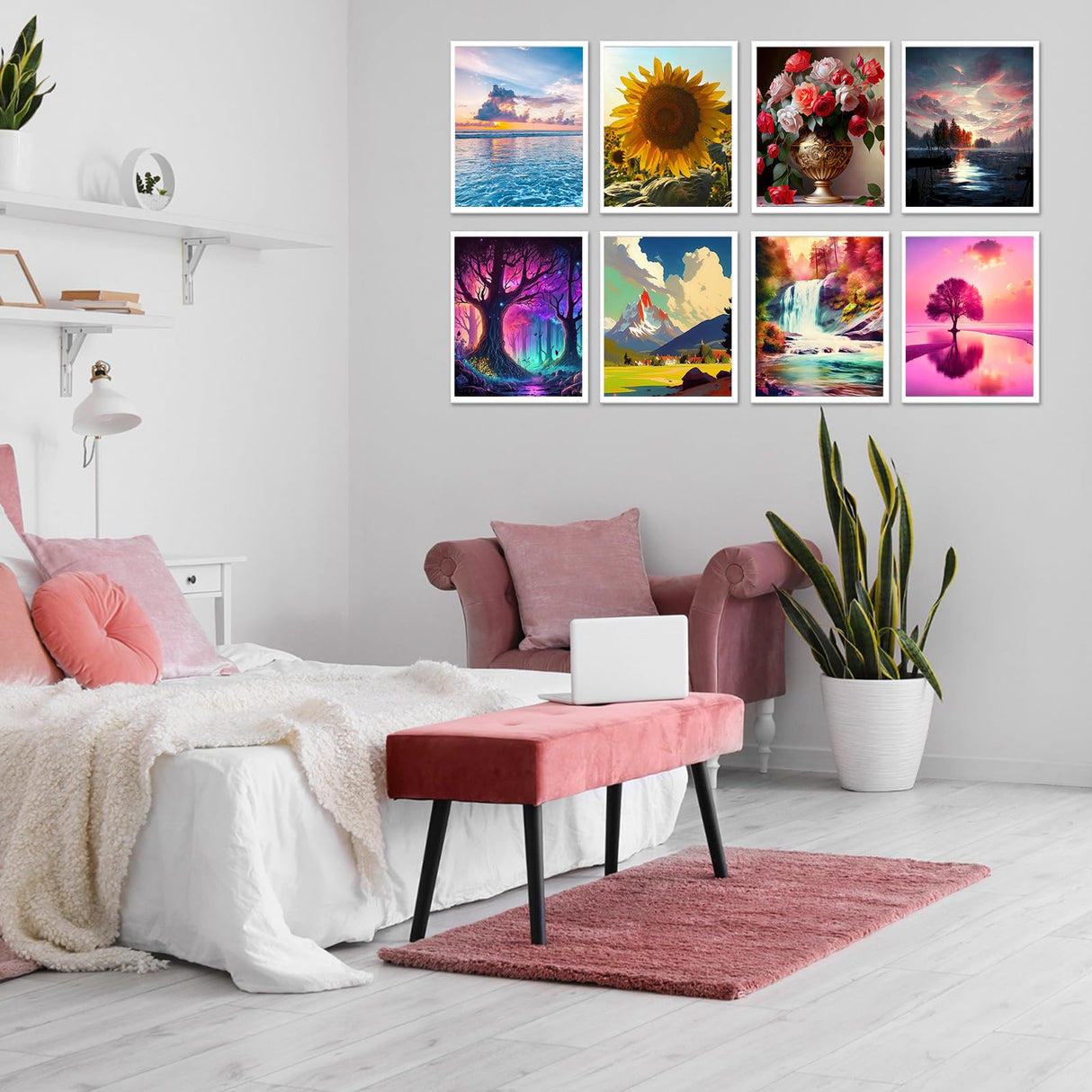 Fulmoon 24 Pack Diamond Painting Kits 11.8 x 9.8 Inch DIY 5D Abstract Landscapes Diamond Art Full Round Drill Crafts for Adults Kids Beginners Home Wall Decor Gifts Fulmoon