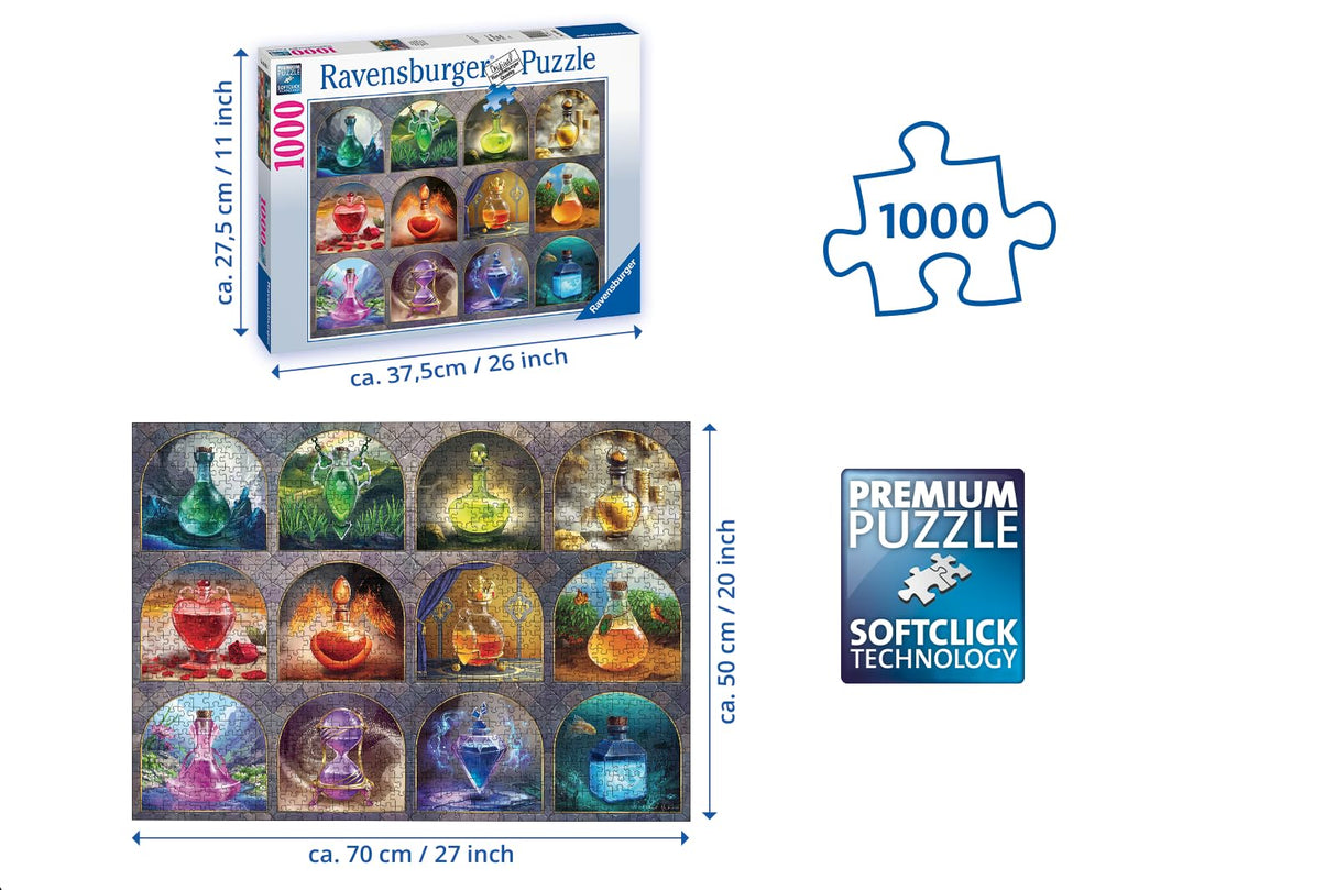 Ravensburger Magical Potions 1000 Piece Jigsaw Puzzle for Adults - 16816 - Every Piece is Unique, Softclick Technology Means Pieces Fit Together Perfectly Ravensburger
