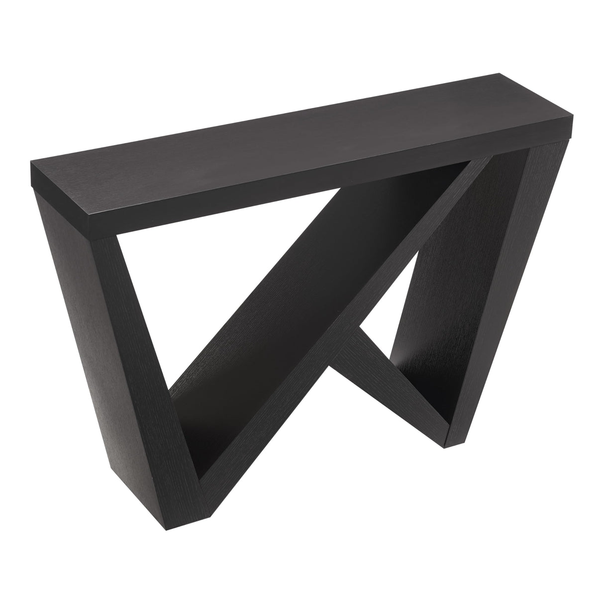 HOMES: Inside + Out Naomi Modern Decorative Accent Console Table with W-Shaped Legs, Wood Entryway Furniture for Living Room, Hallway, Entrance, Small Spaces, Black HOMES: INSIDE + OUT