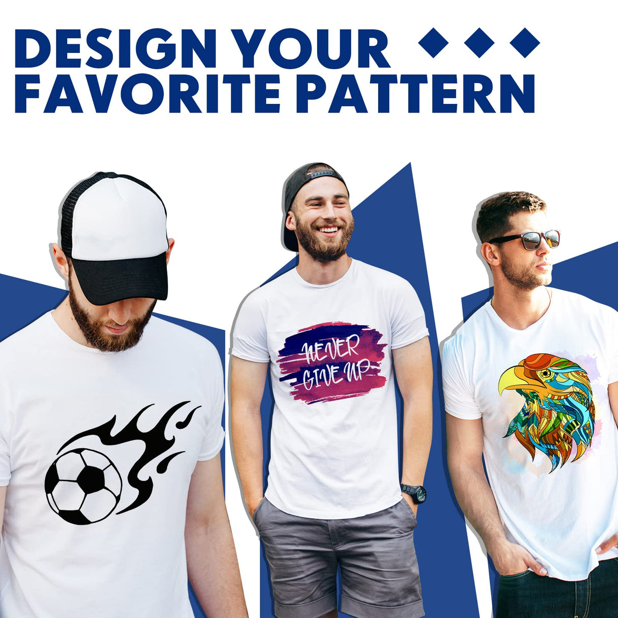 Handepo 6-Pack Men's White Polyester Sublimation Blank T-Shirts, Short Sleeve Crew Neck, Size L for Printing Handepo