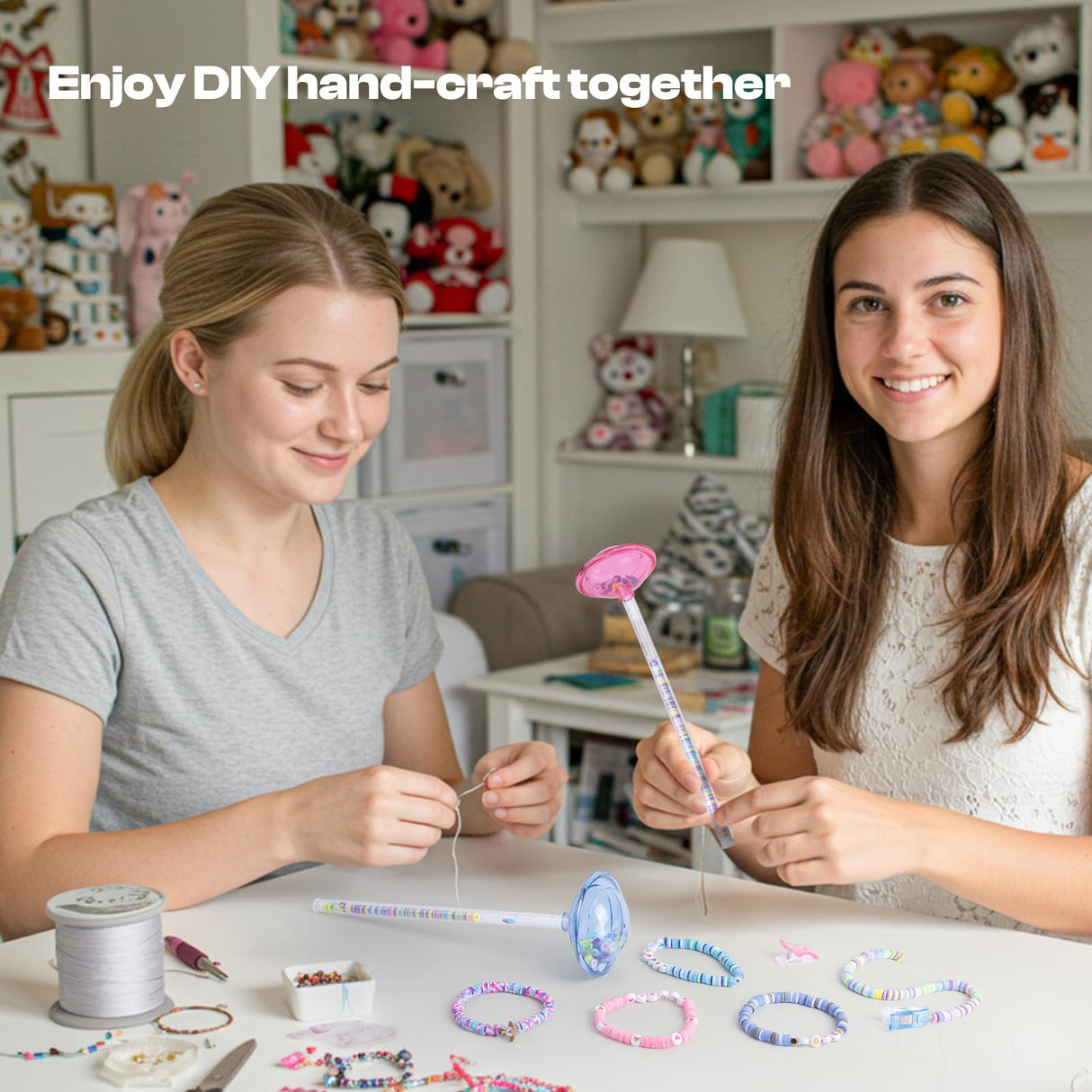 Caydo 4 Pack Bead Funnel with Graduated Scale and Lid, Clay Beads Beading Tools Kit, Beading Funnel for Clay Beads, Beading Supplies for Clay Bracelet, Beading Tools with Beading Needles Caydo