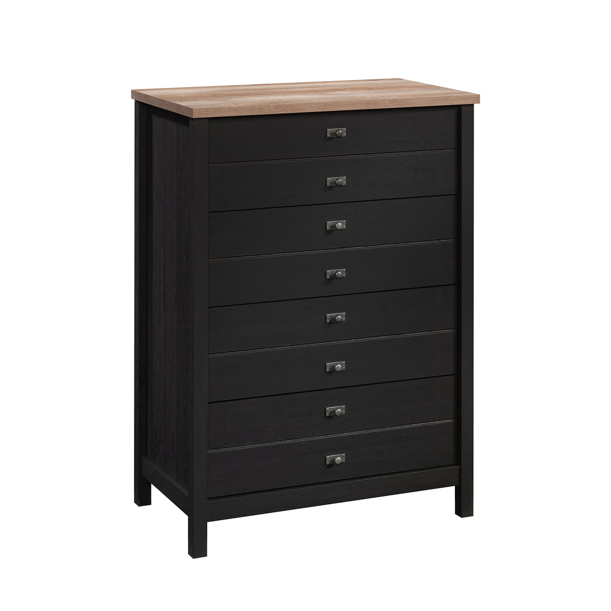 Sauder Cottage Road 4-Drawer Chest/Dresser, L: 32.44" x W: 19.29" x H: 44.92", Raven Oak Finish Sauder
